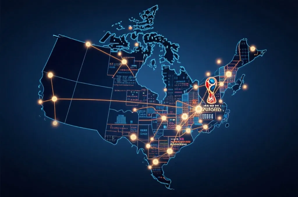 北美世界杯主办城市与球场分布图